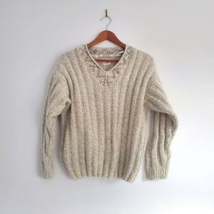 VINTAGE Mohair V-neck Rib Knit Sweater
